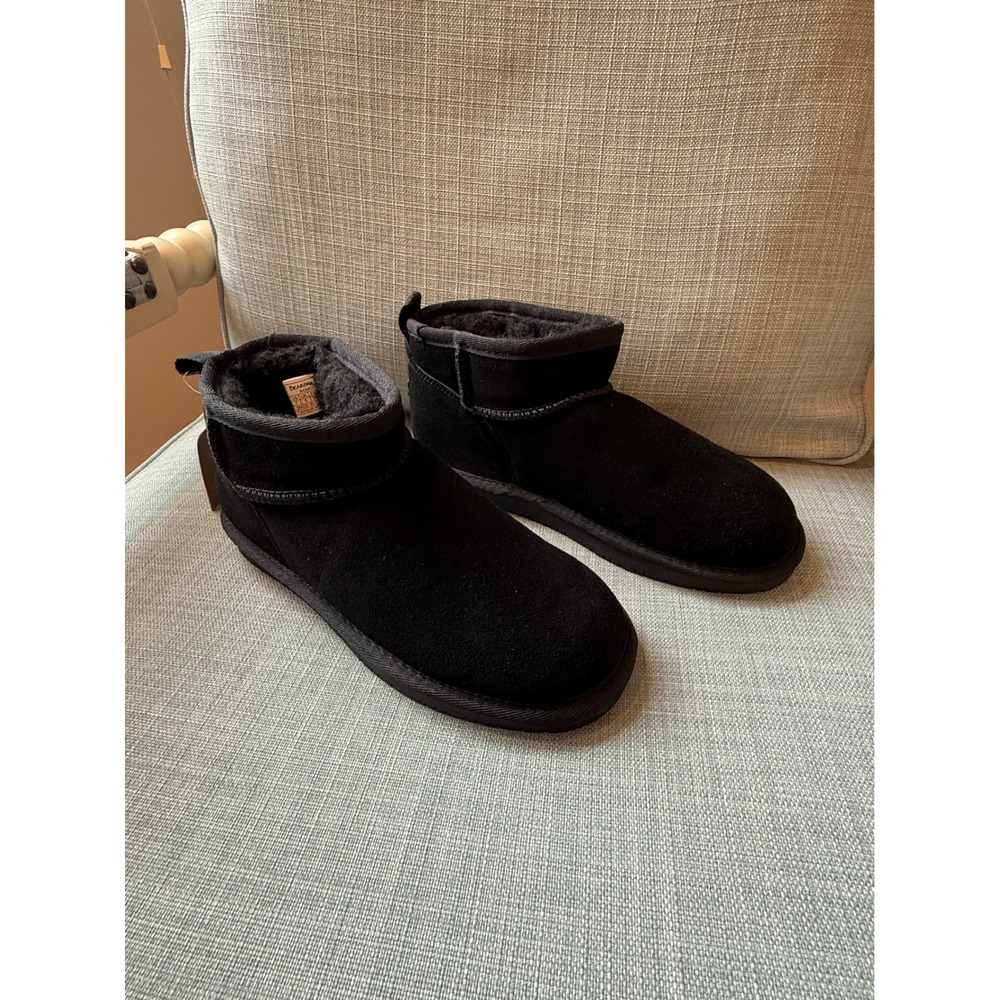 Bearpaw Alyssa Black Suede Ankle Boots Womens Wool Blend Lining Size 7
